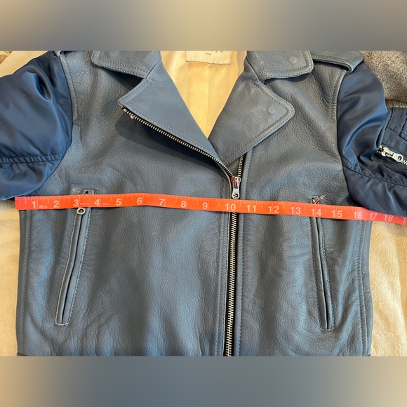 Sandro Women's Ruched Leather Biker Jacket - Picture 16 of 17